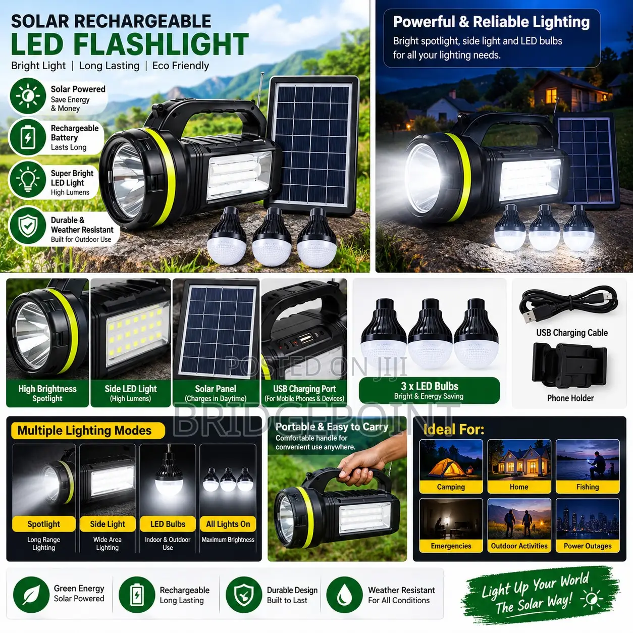 JSOT Lamp Portable High-Power Multi-Functional Solar Lighting System