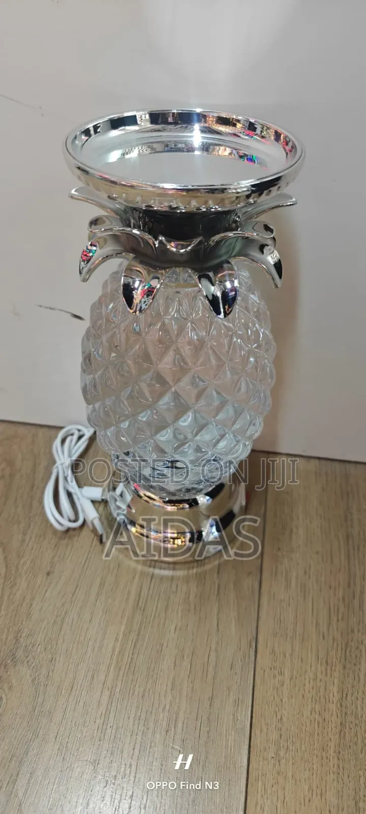 Brand New Gold Pineapple LED Color Changing Lamp Shine Candle Holder