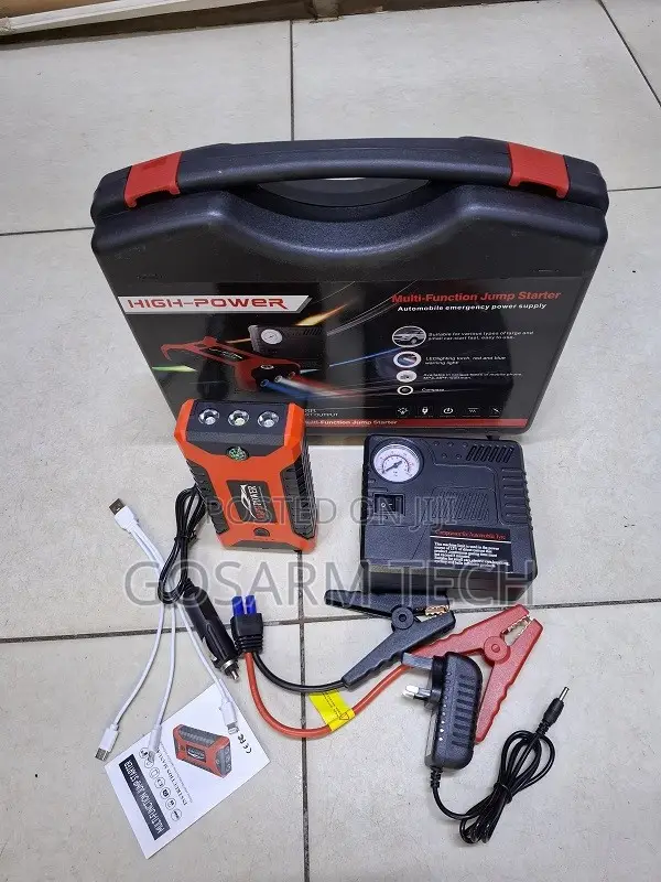 Portable Car Jump Starter With Power Bank – Fast Battery Booster