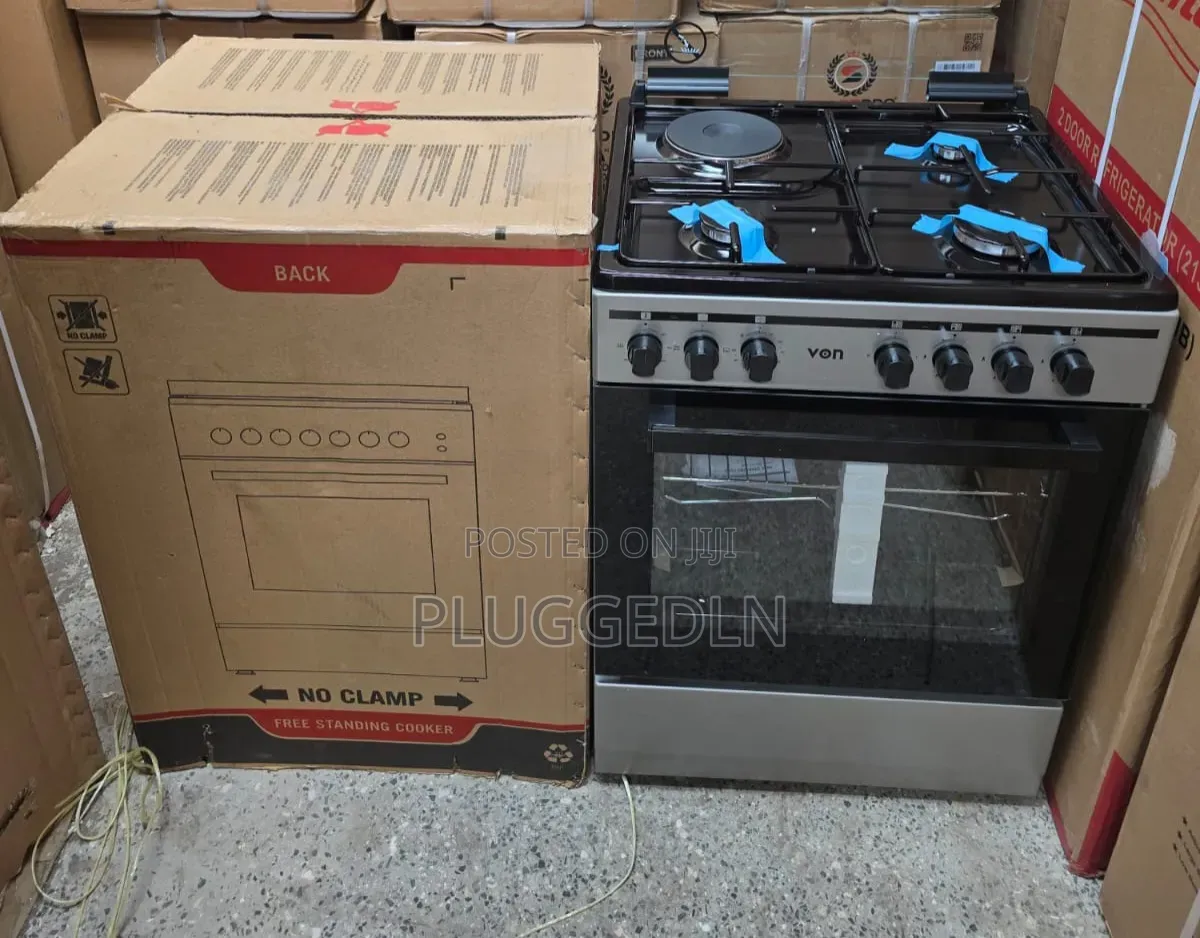 60*60 VON Cooker 3 Gas + 1 Electric Standing Cooker .