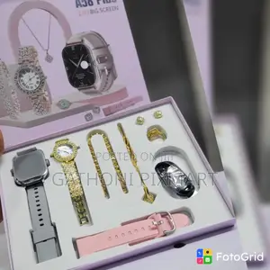 A58 Plus Smart Watch Luxury Jewelry Combo Set – 9-Piece Gift Pack