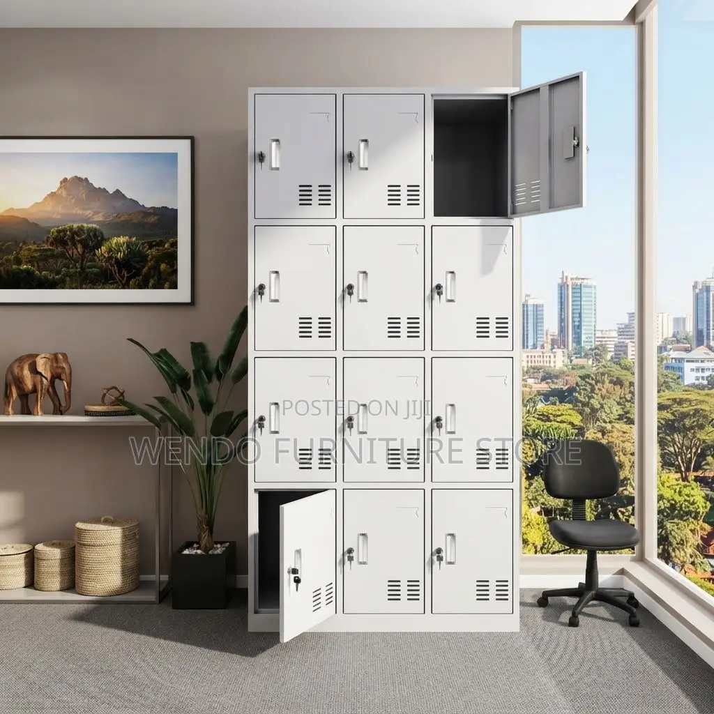 Office Cabinet; 12 Drawers Steel Gray Office Gyms Cabinets