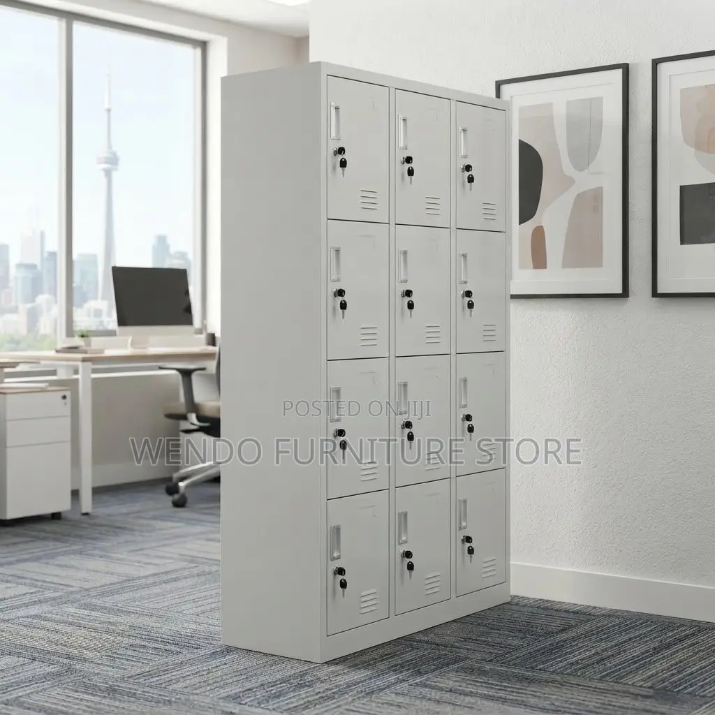 Office Cabinet; 12 Drawers Steel Gray Office Gyms Cabinets