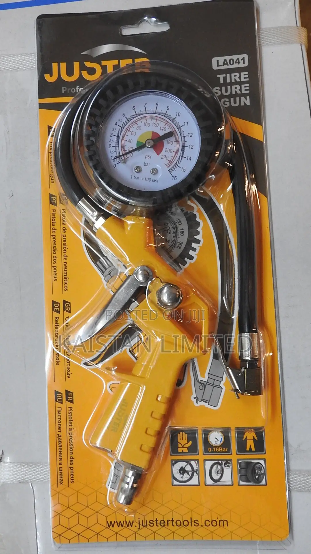 Car Tyre Inflator Gun With Pressure Gauge 16 Bar