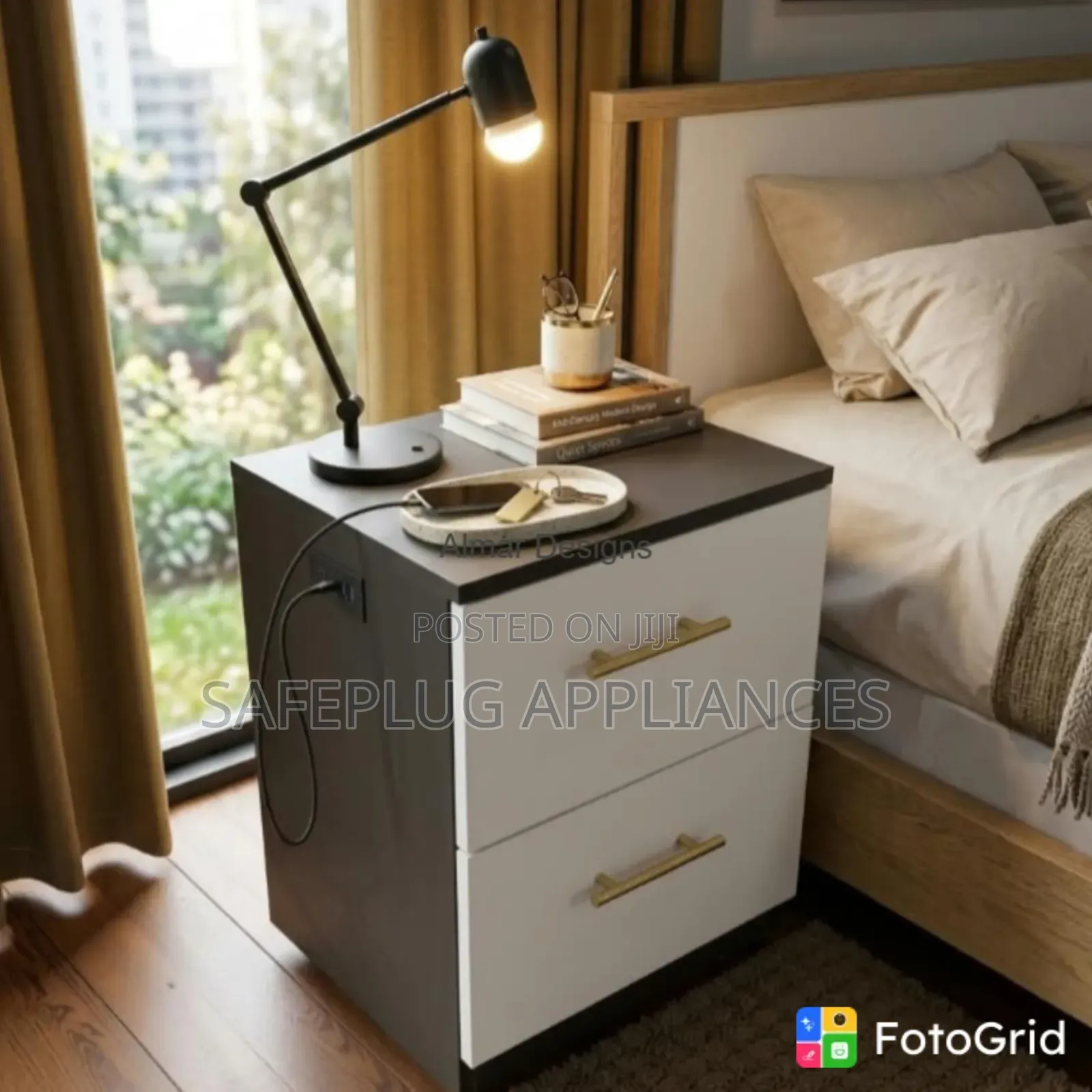 Modern Bedroom Nightstand – Spacious Bedside Drawers for Essentials