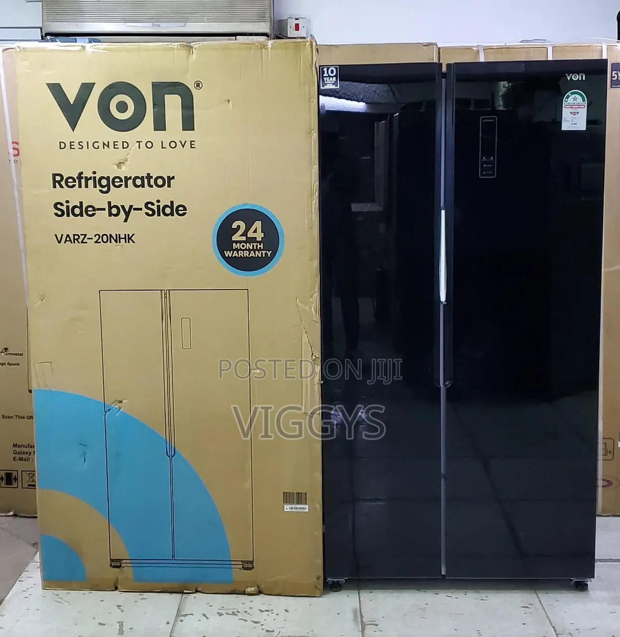 Von 442 Litres Side by Side Refrigerator