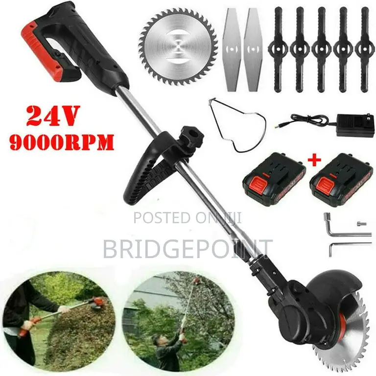 Rechargeable 2 Battery 9 Blades Lawn Lower Grass N Bush Cutter