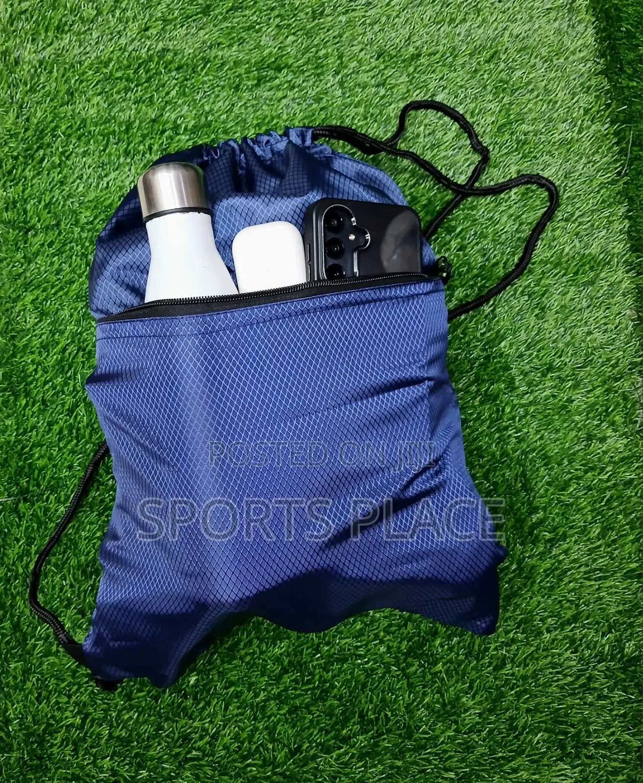 Drawstring Boots Bag With an Outer-Zip Pocket