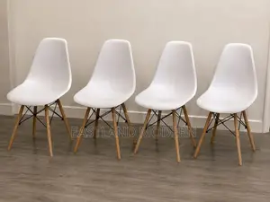 White Dining Chair – Scandinavian Plastic Chair With Wooden Legs
