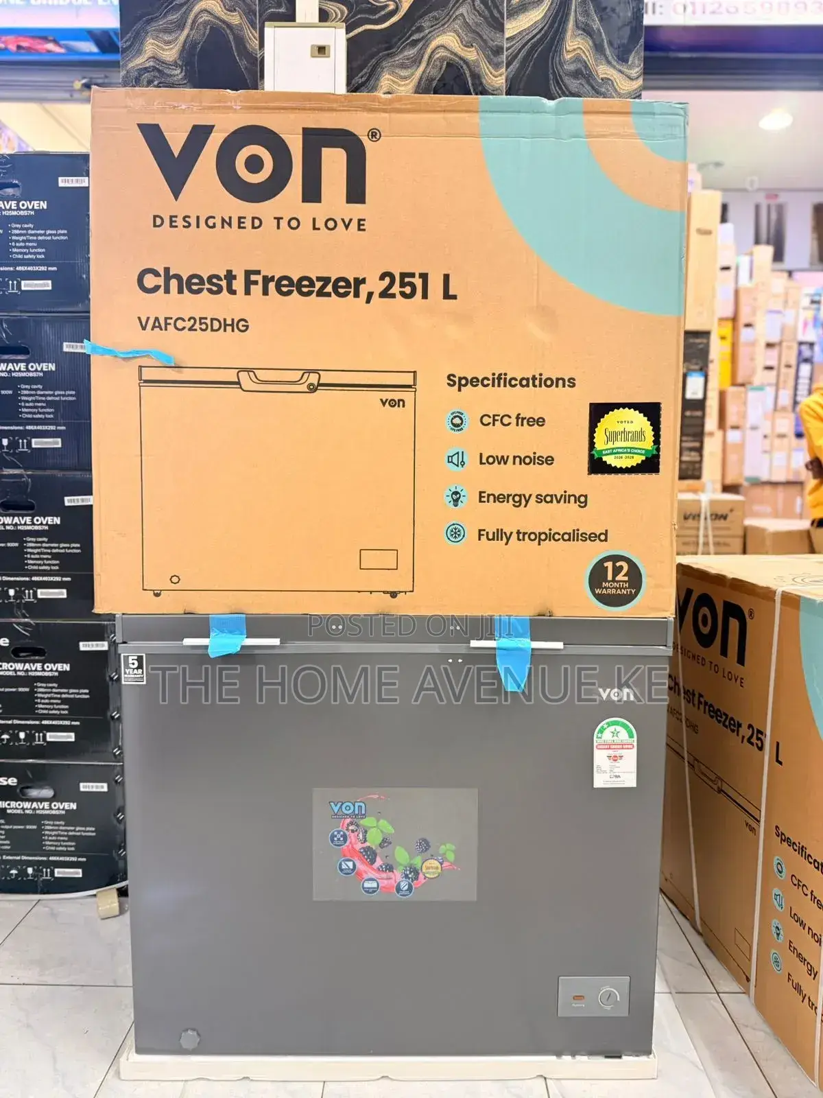 Von 251L Chest Freezer