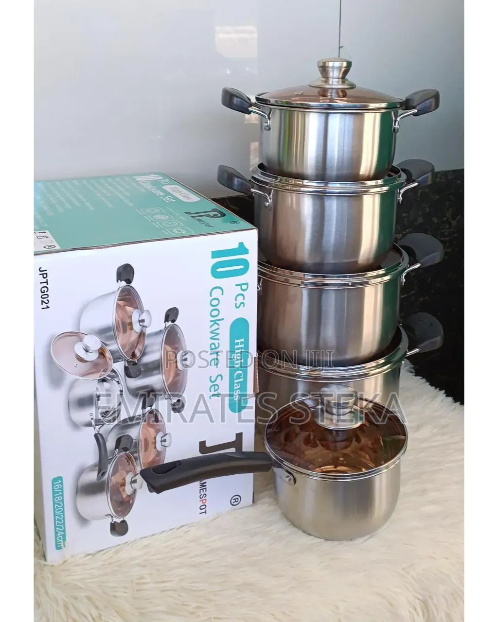 JP 10PC James Pot Stainless Steel Cookware Set – Durable