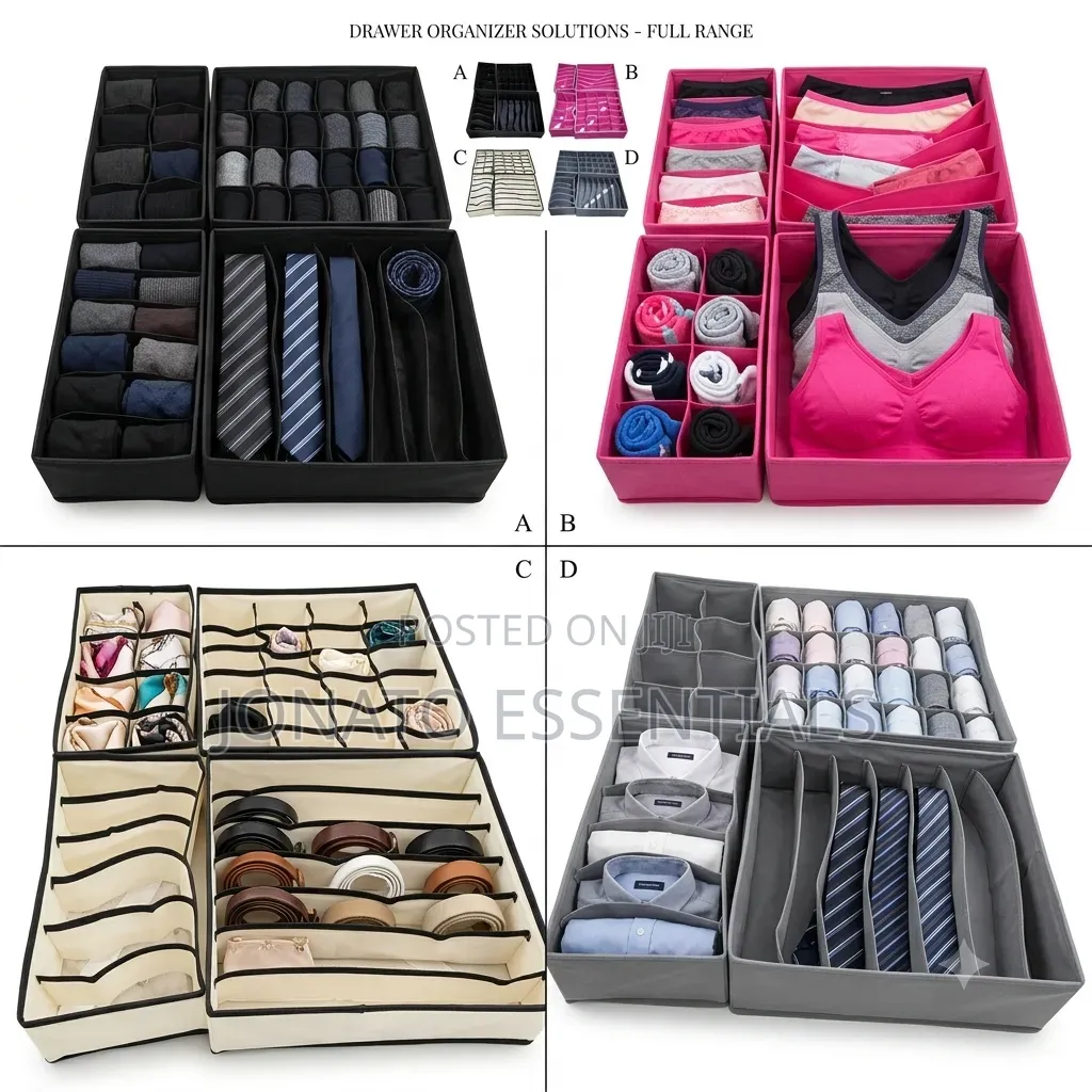 4 in 1 Undergarments Organizer, Bras, Socks, Ties Organizer