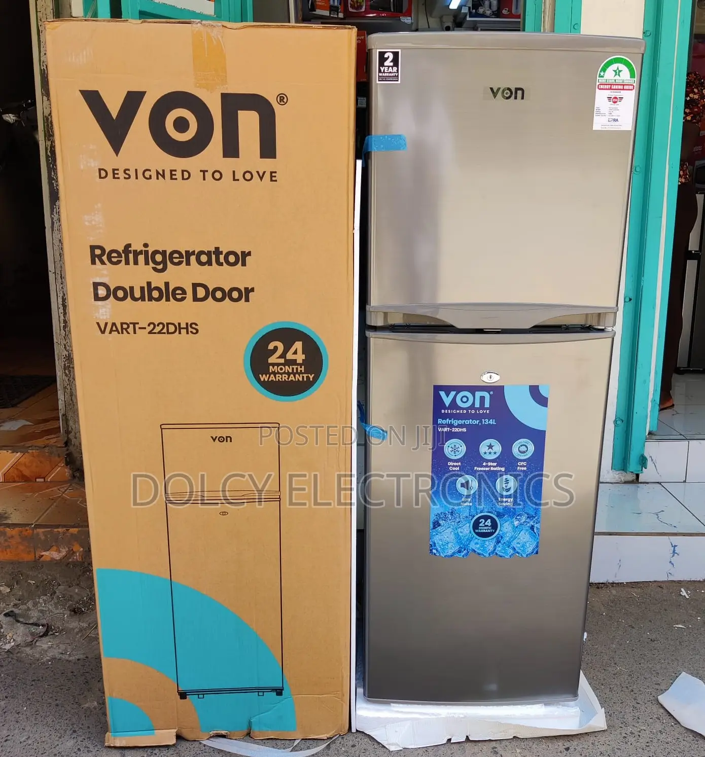 Von Vart22dhs 134litres Fridge