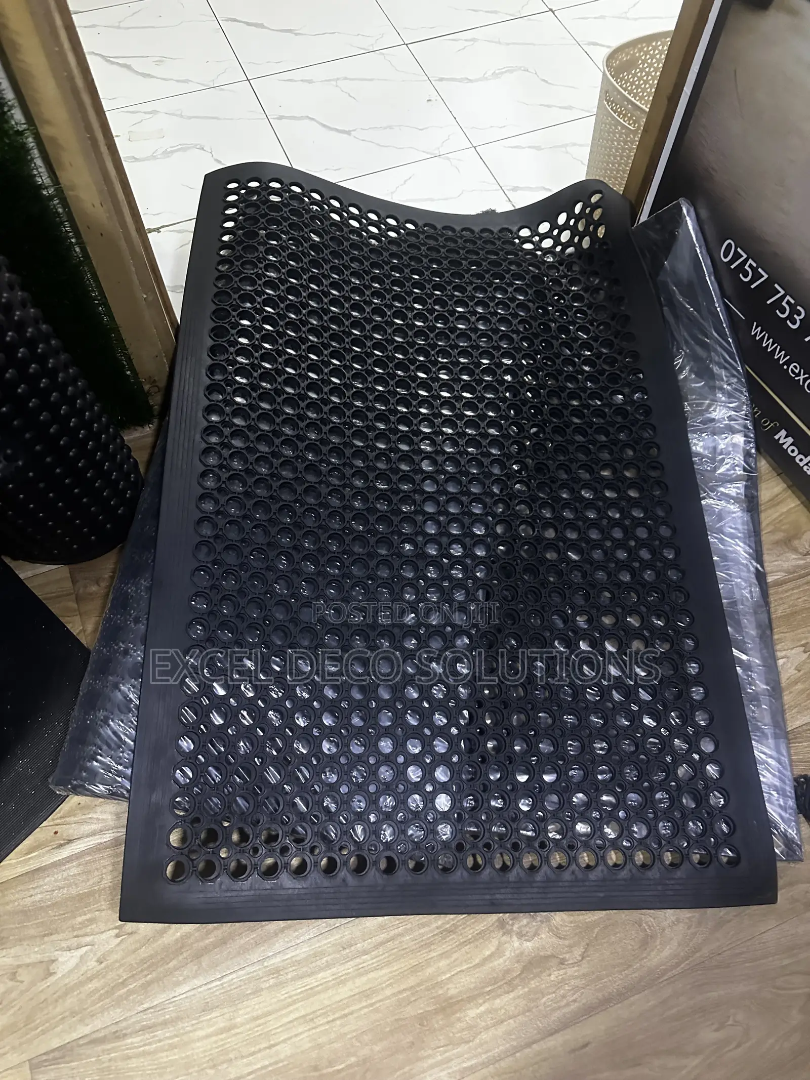 Non-Slip Rubber Entrance Mat Heavy Duty Outdoor Ring Drainage Door Mat