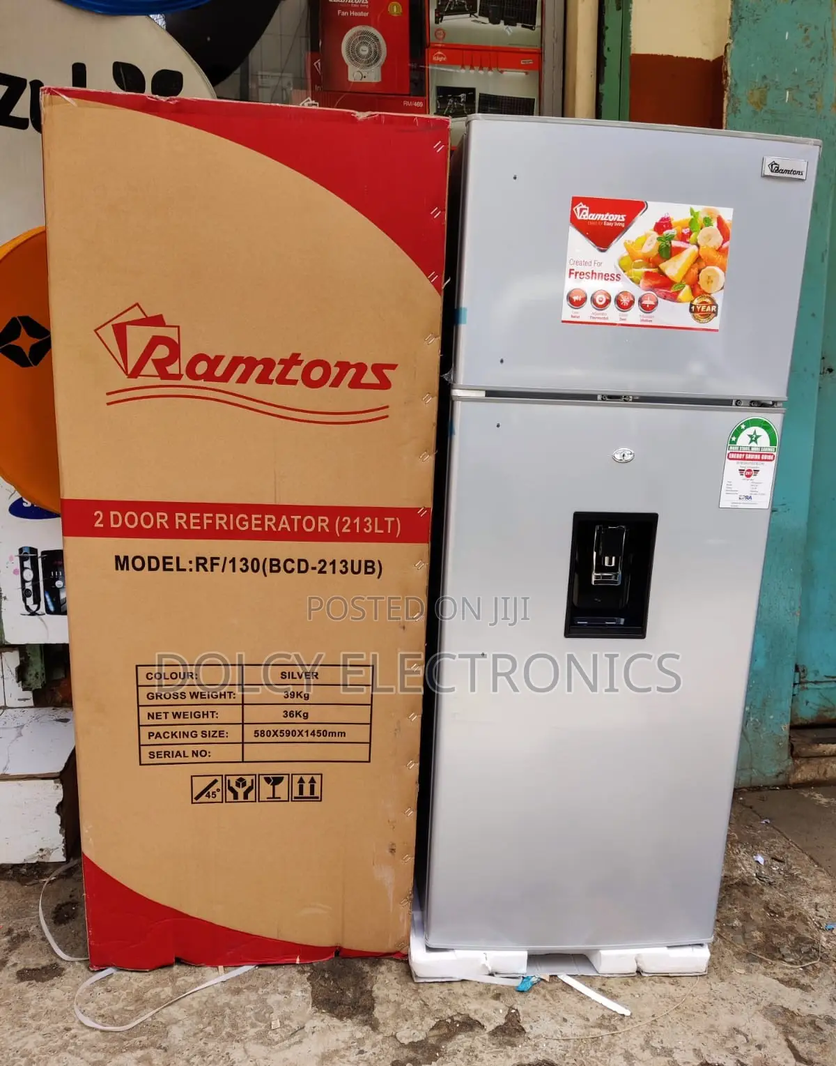 Ramtons Rf/130- 213l 2 Door Direct Cool Fridge+ Dispenser