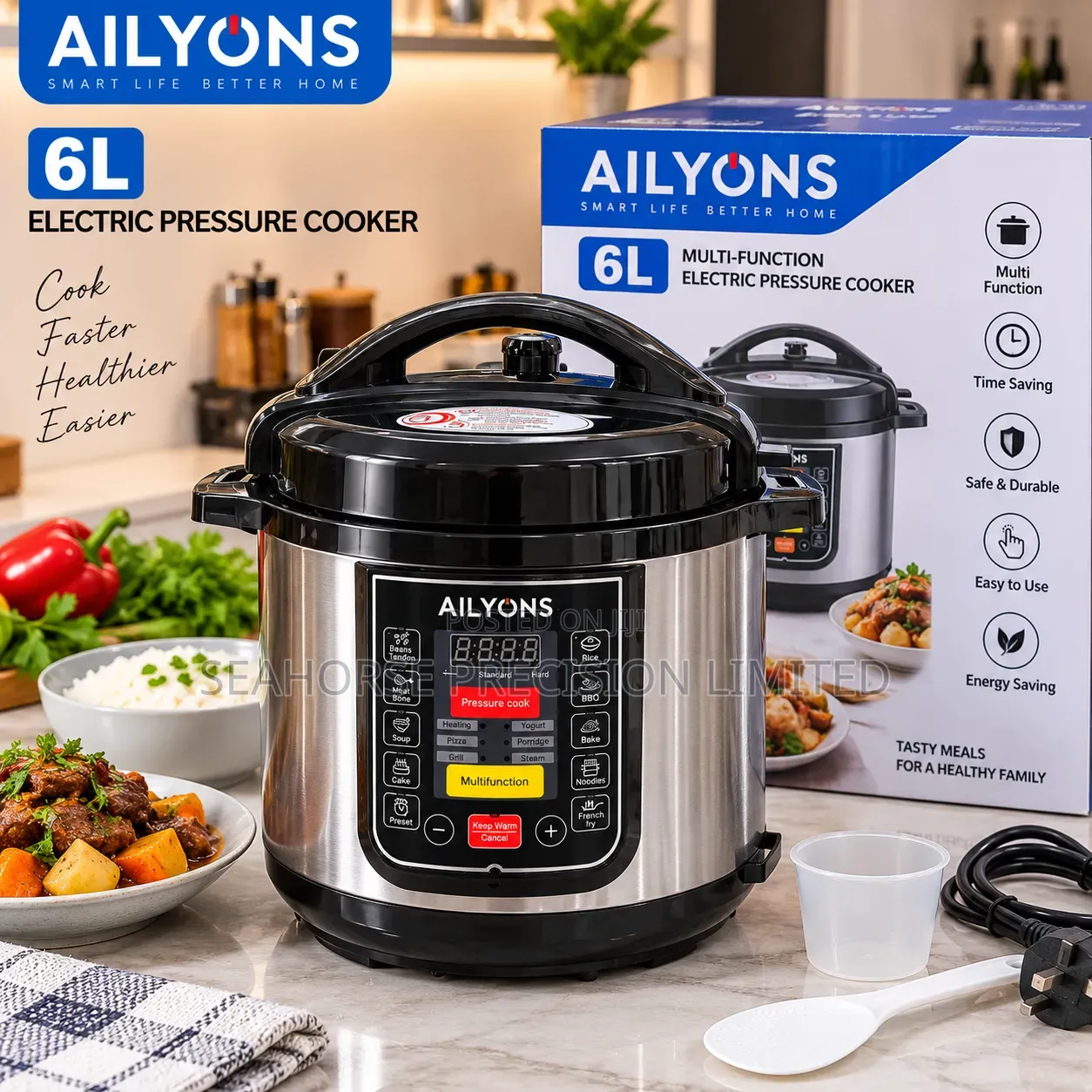 Ailyons 6l Multi-Function Electric Pressure Cooker