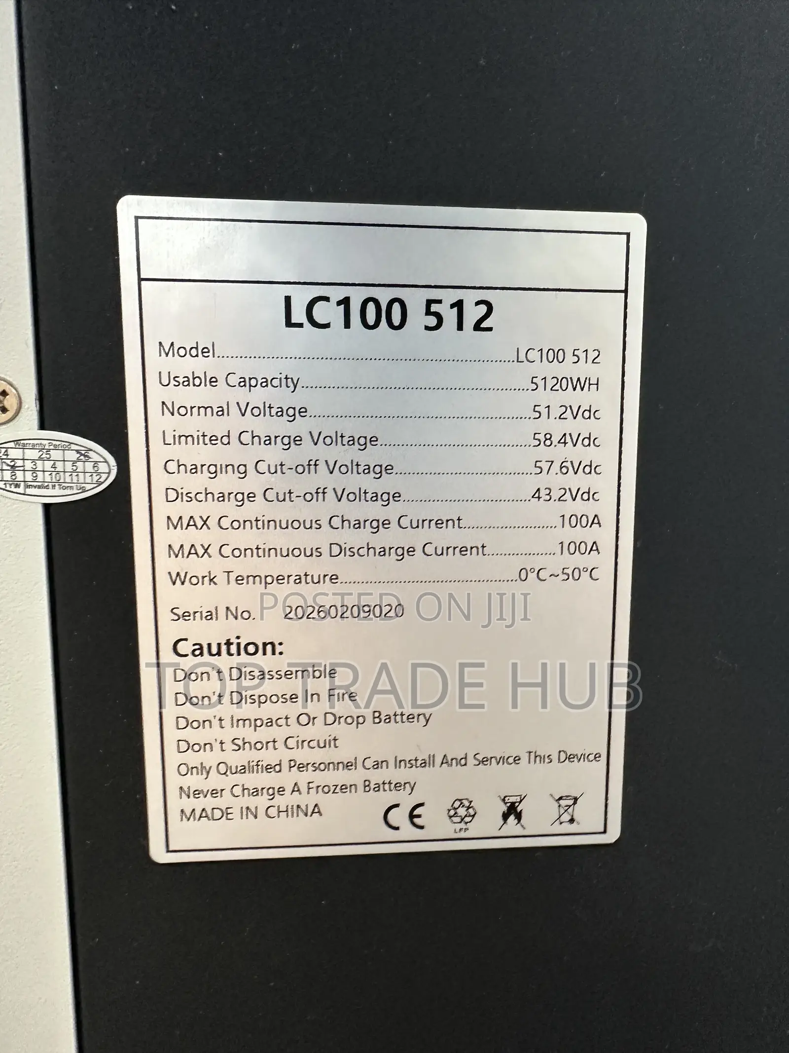 Solar Nyumbani LifePO4 Lithium Ion Solar Battery 48V 5kWh 100Ah