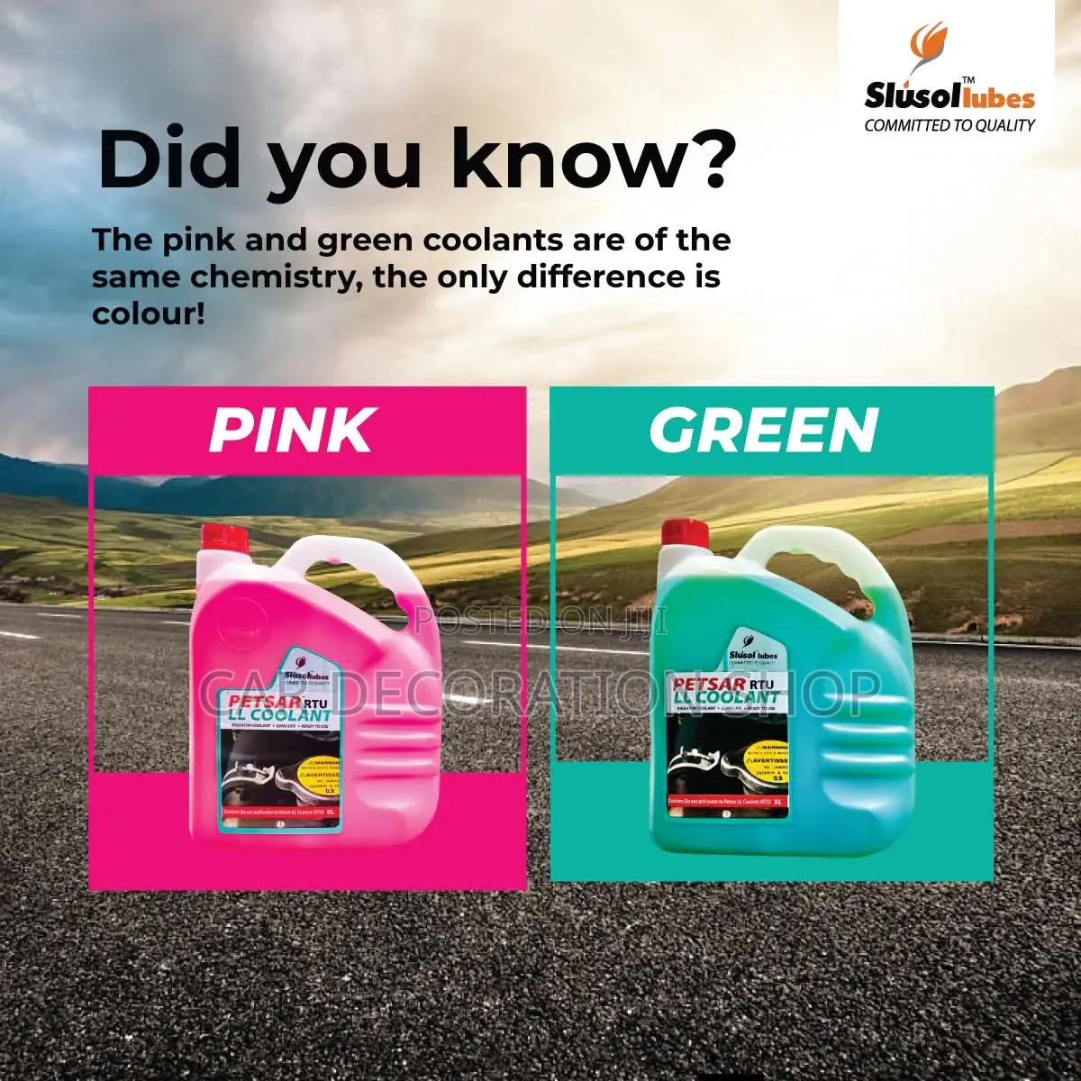 5litres Green/Pink Automotive Radiator Fluid Coolant for Petrol/Diesel