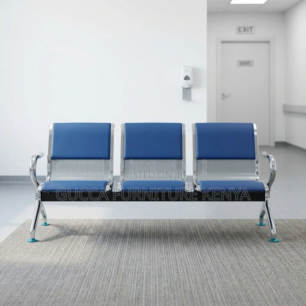 3-Seater Padded Airport Guest Bench.