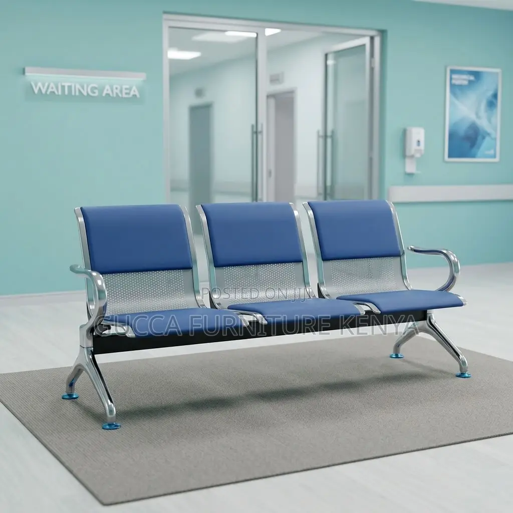 3-Seater Padded Airport Guest Bench.