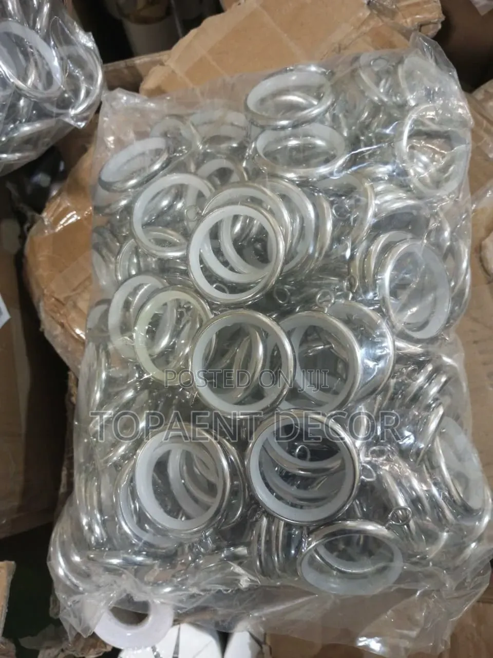 Non Rust Big Silent Ring With a Plastic White Inner Band