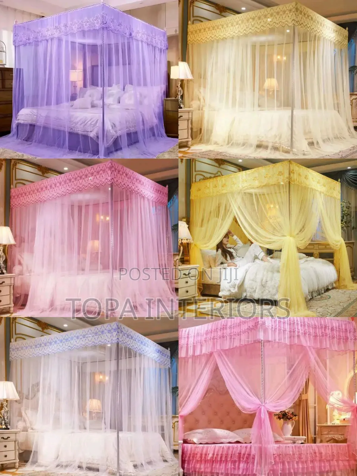 5x6 4 Stand Bed Net Mesh Curtains