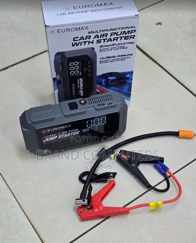 Euromax Heavy Duty Car Jump Starter Kit With Aip Pump 3000a Peak