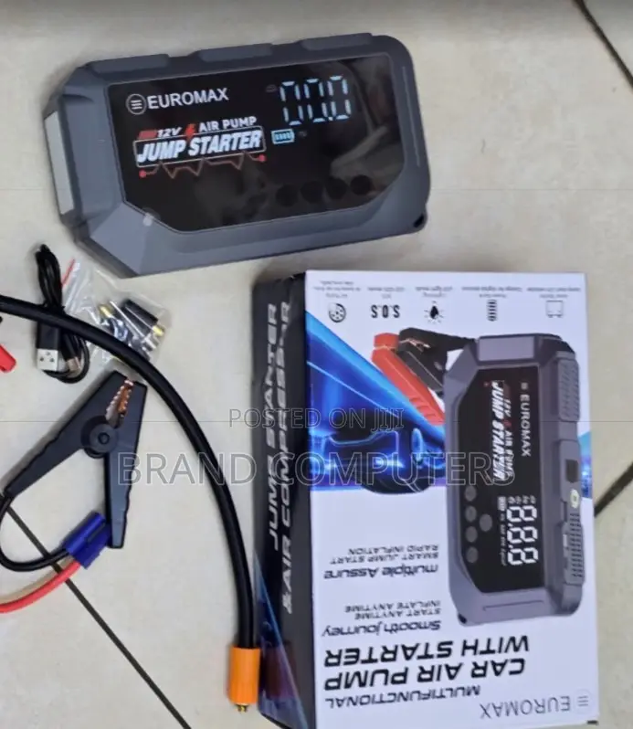 EUROMAX 12V Multifunctional Car Air Pump With Jump Starter 3000A Peak