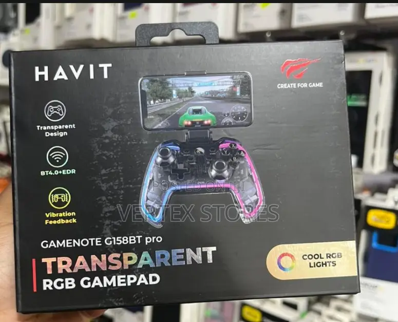 HAVIT Gamenote Pro Transparent RGB Gamepad-G158bt