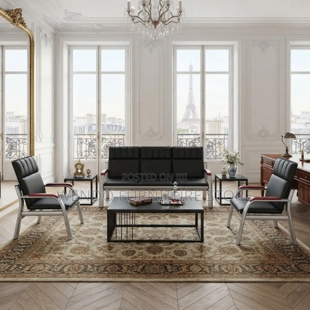 Office Sofa; Five Seaters Leather Modern Ergonomic Sofa Set