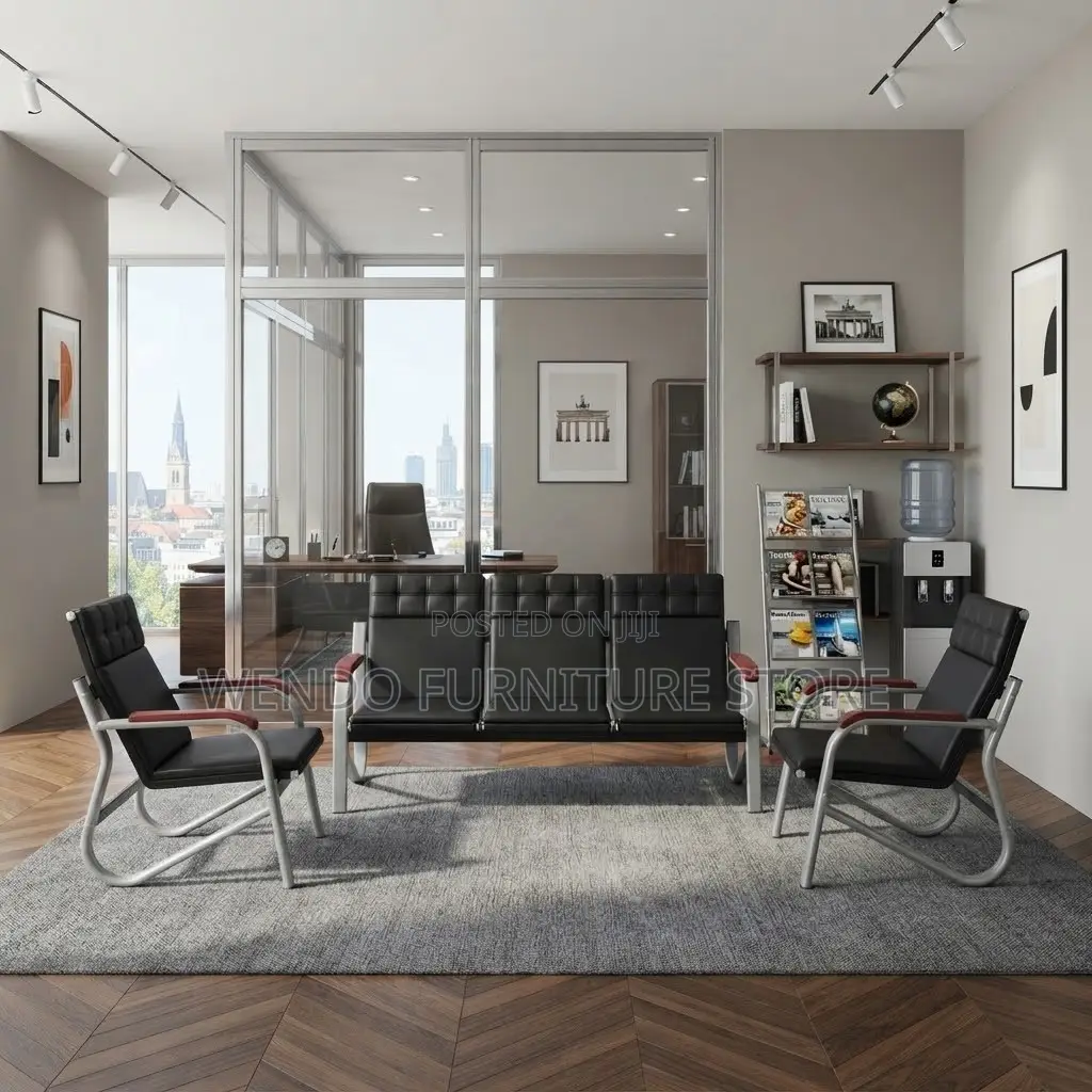 Office Sofa; Five Seaters Leather Modern Ergonomic Sofa Set