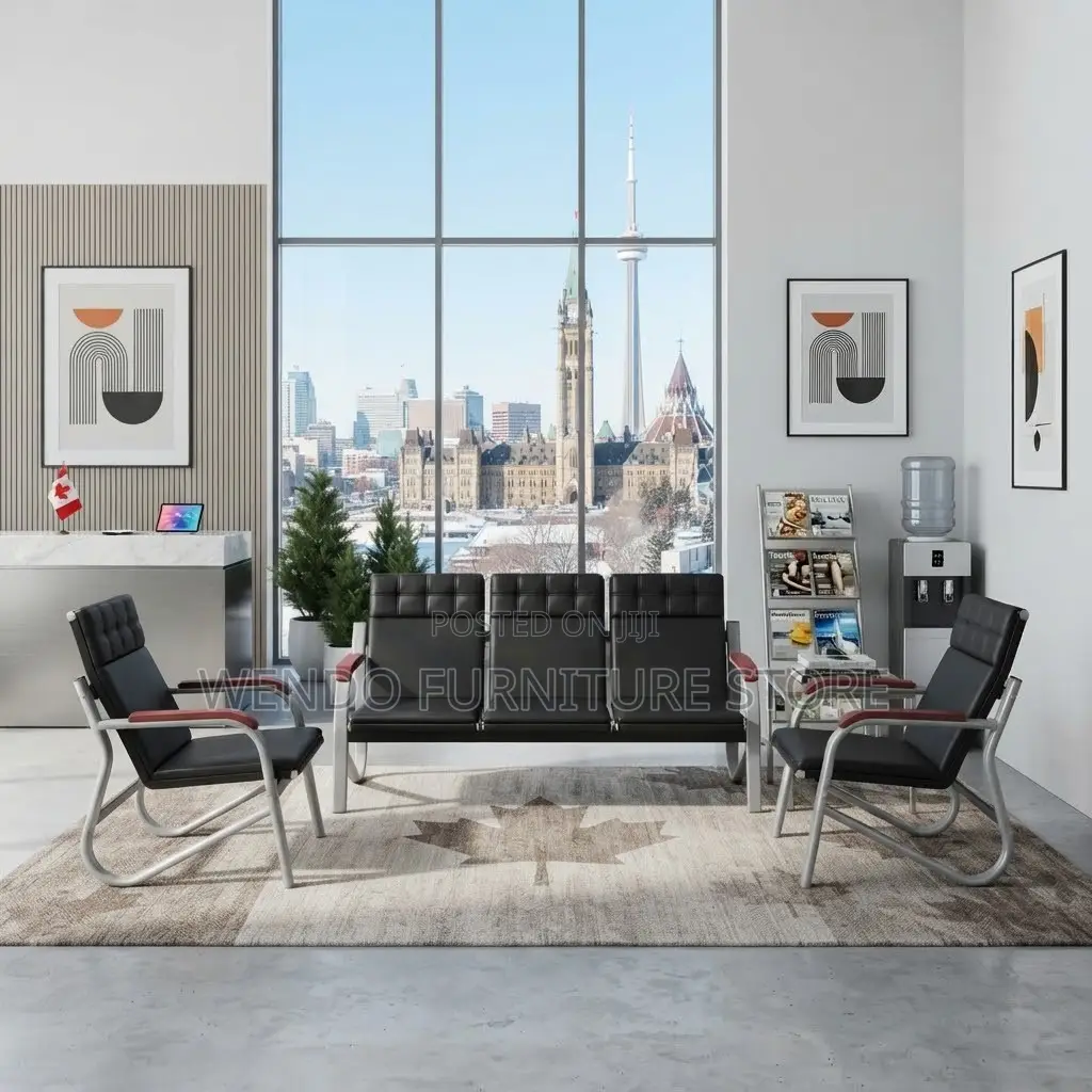 Office Sofa; Five Seaters Leather Modern Ergonomic Sofa Set