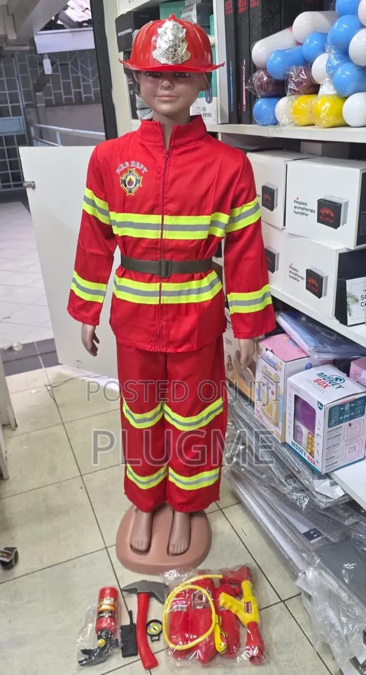 Professional Children Fireman Cosplay Costume (4-12 Yrs)