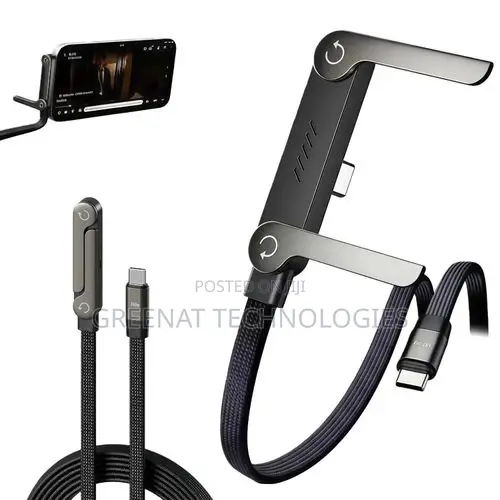 240W USB C to USB C Fast Charging Cable With Foldable Phone Stand