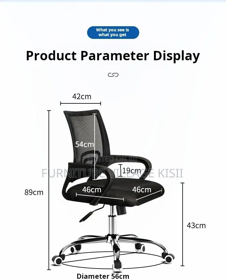 Office Chair; Swivel Adjustable Midback Mesh Chair
