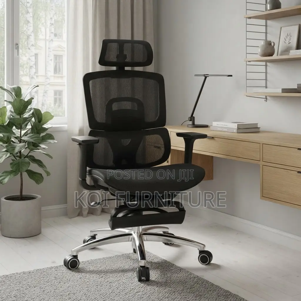 Office Chairs; Executive High Orthopedic Seat With Return Footrest