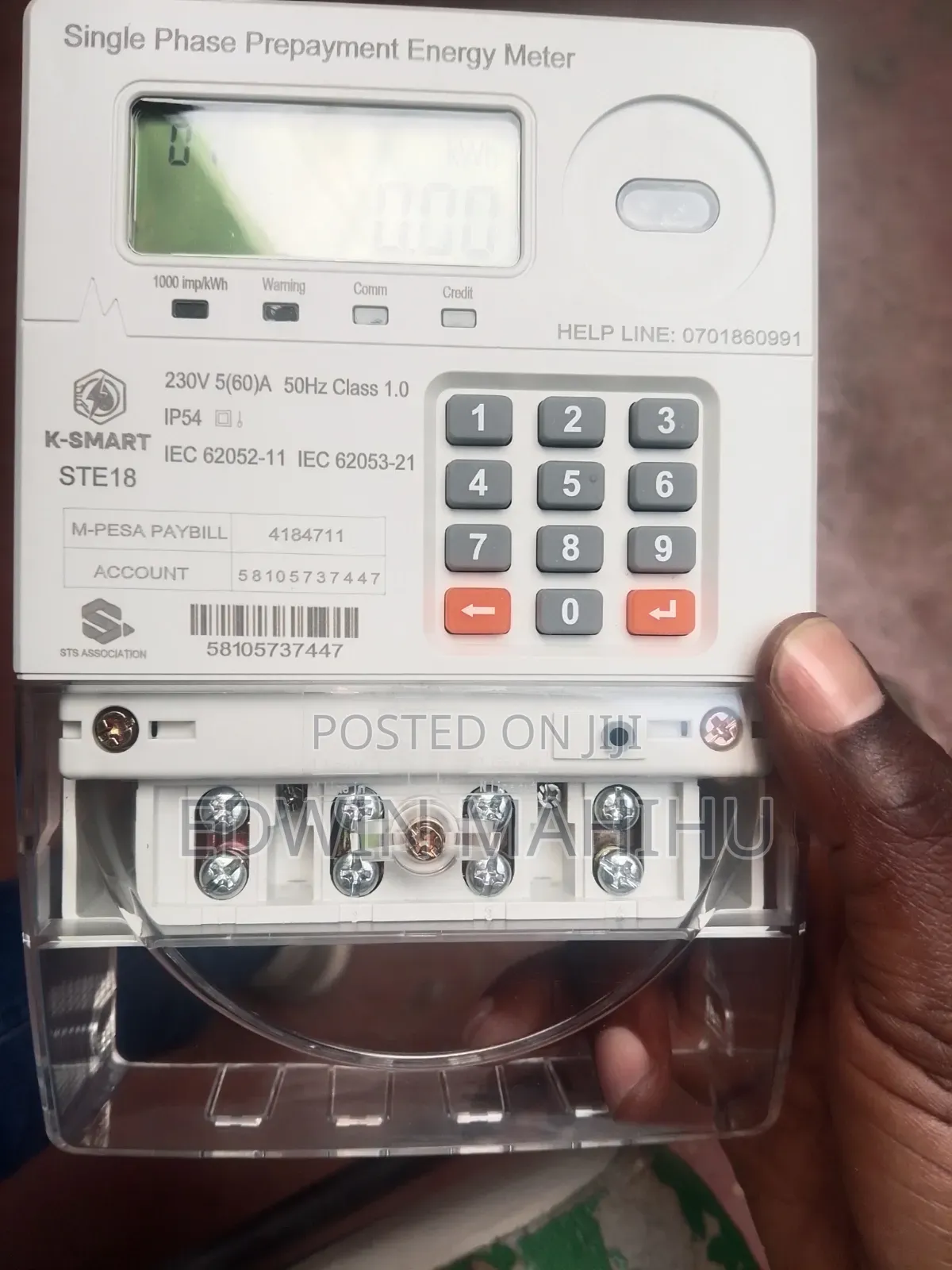 Single Phase Token Submeter