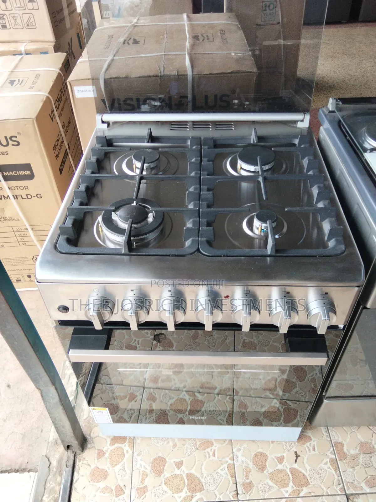 60*60Stainless Haier 4 Burner Cooker Full Gas Has Wok Burner Turbo Fan