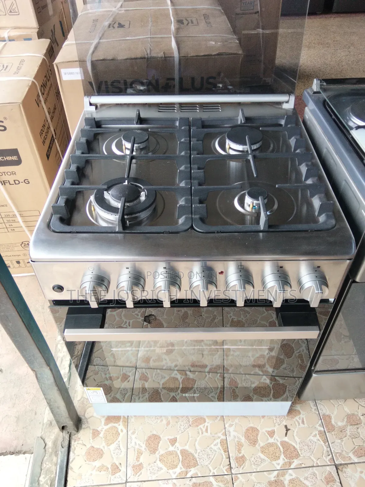 60*60Stainless Haier 4 Burner Cooker Full Gas Has Wok Burner Turbo Fan