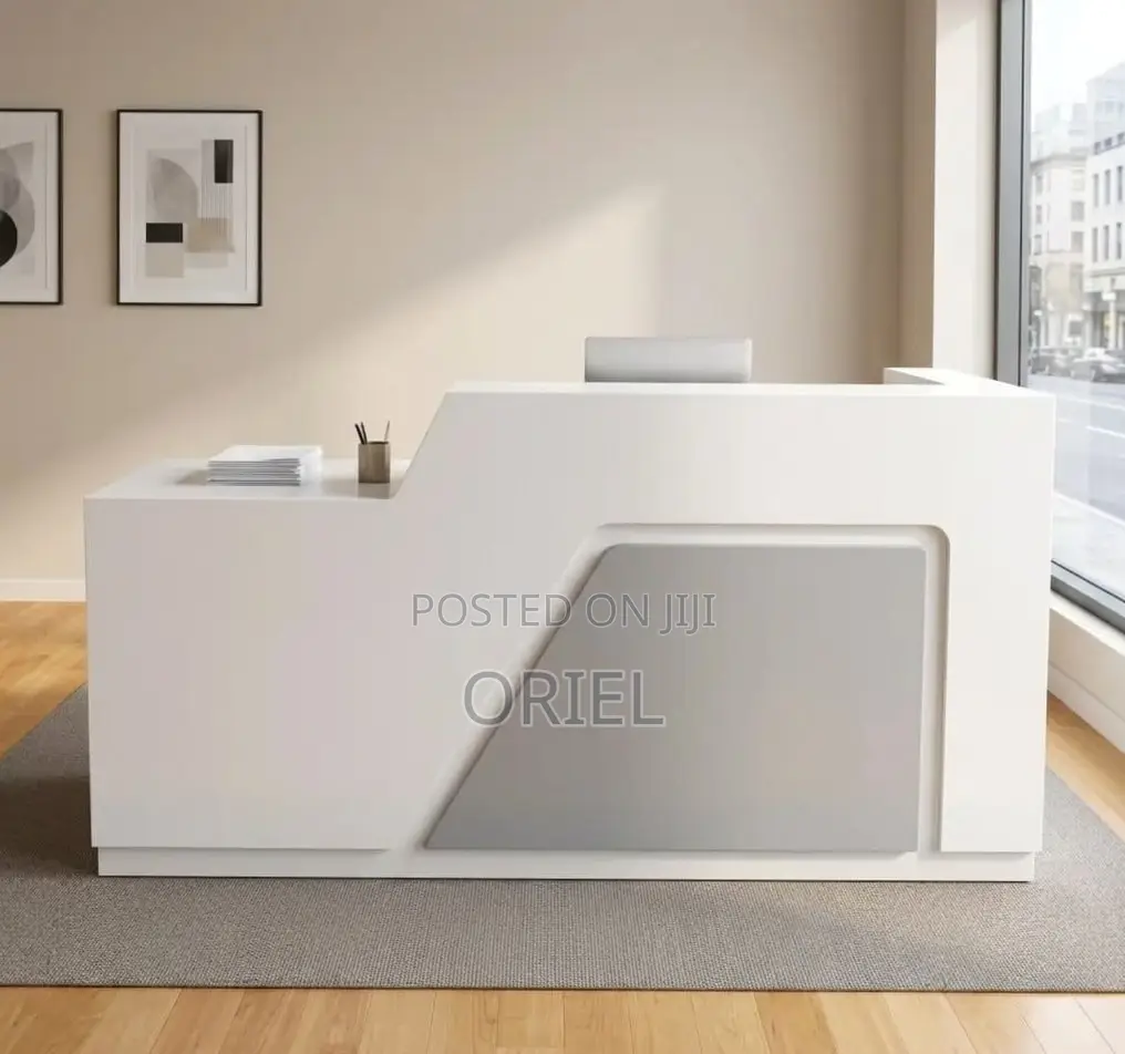 160CM White Office Reception Desk : Reception Counter Desk for Office