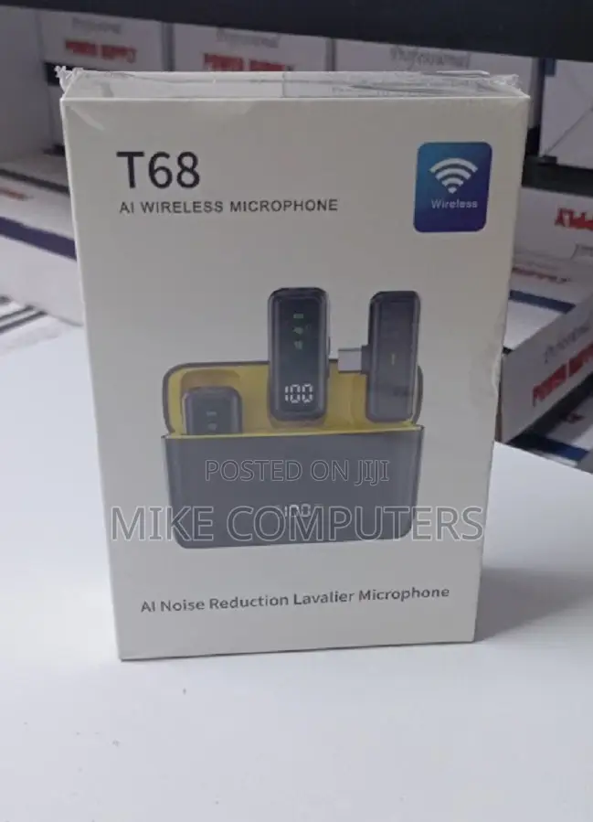 Noise Cancelling Light-Weight T68 Wireless Lavalier Microphone