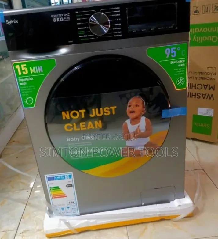 Syinix 8kg Front Load Inverter BLDC Washing Machine