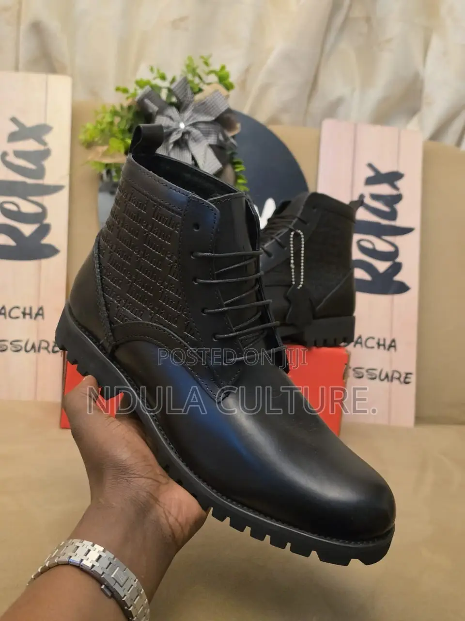 Timberland Embossed Casual Black Sole Boots