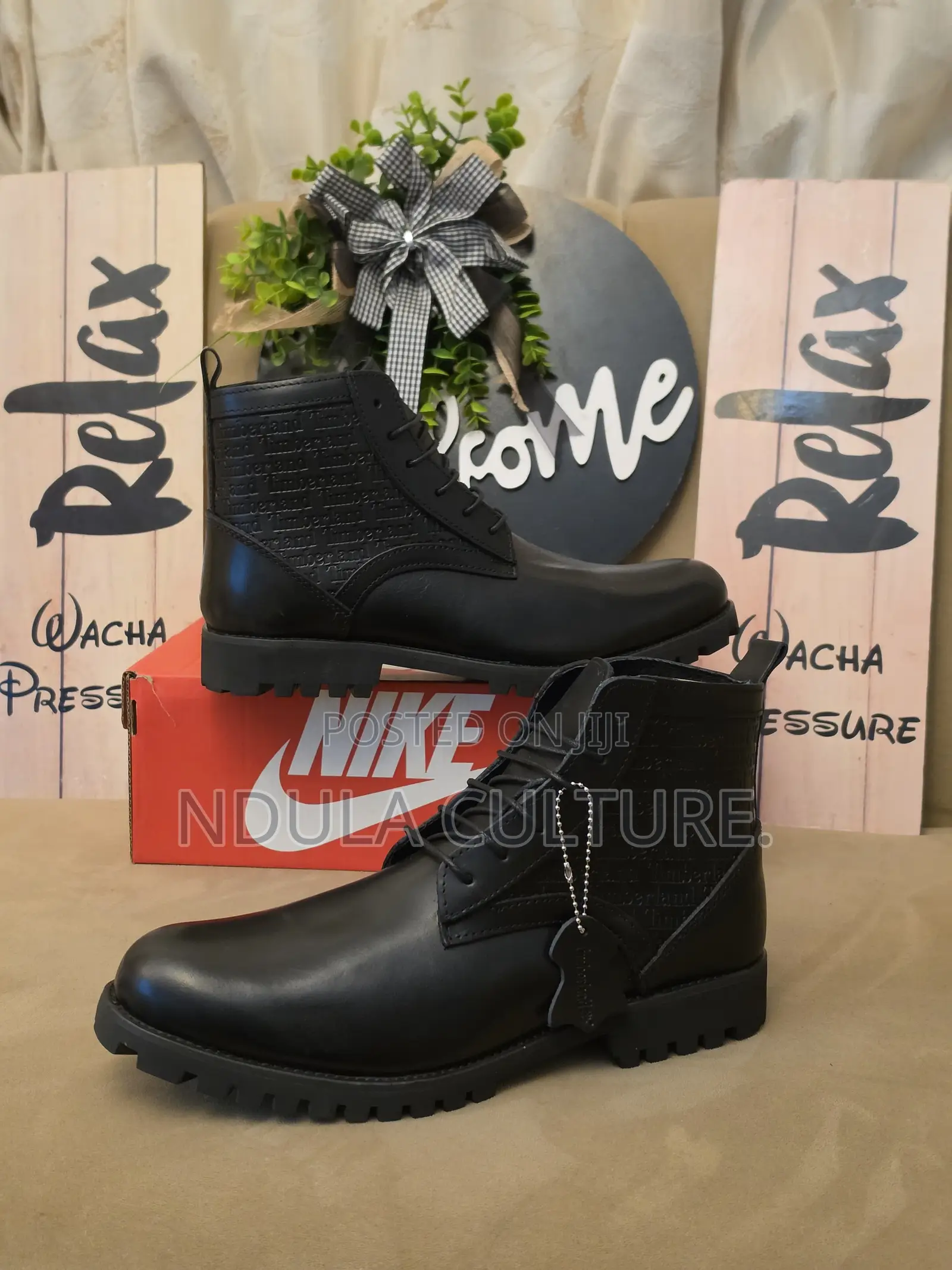 Timberland Embossed Casual Black Sole Boots