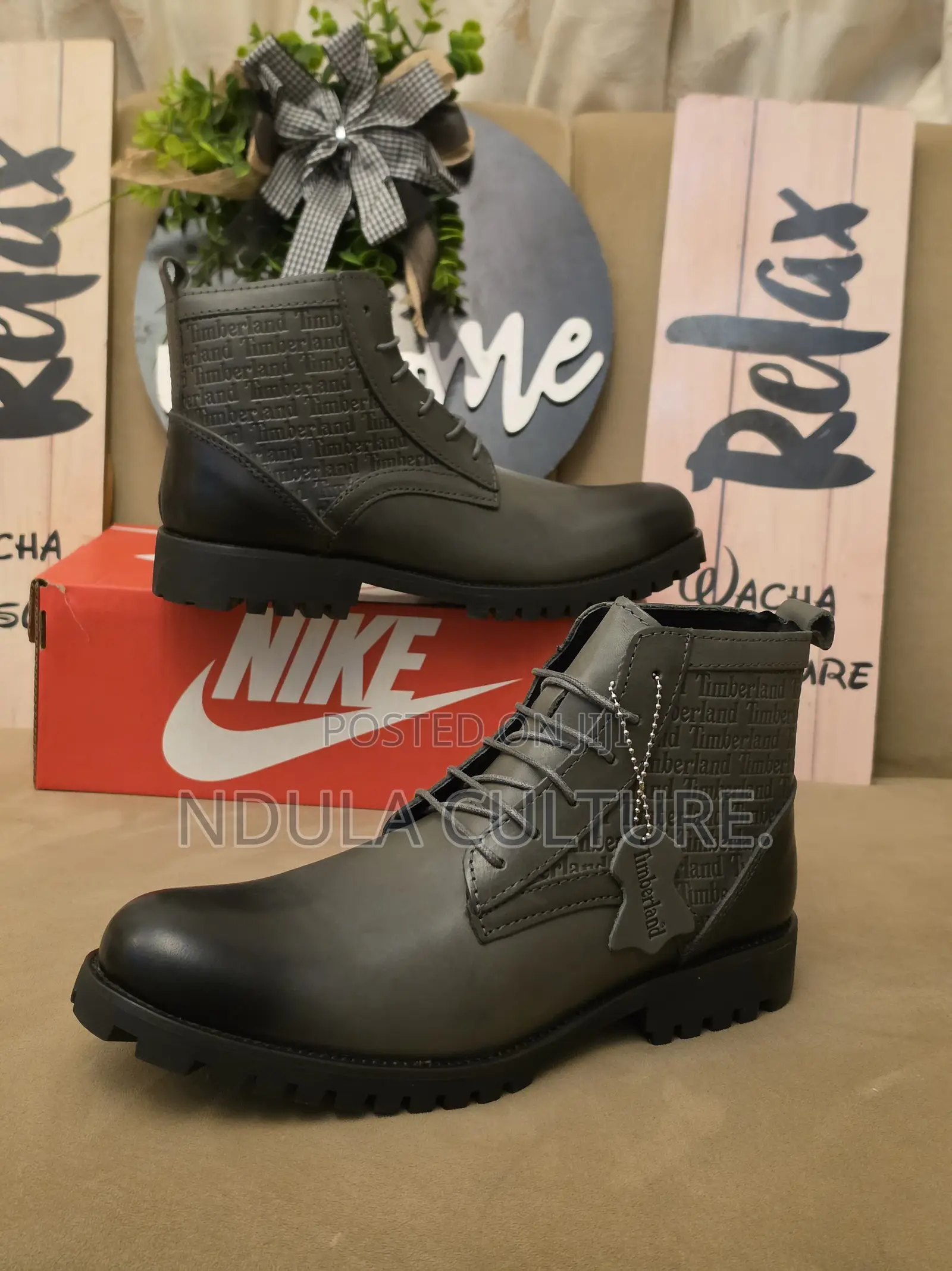 Timberland Embossed Casual Black Sole Boots