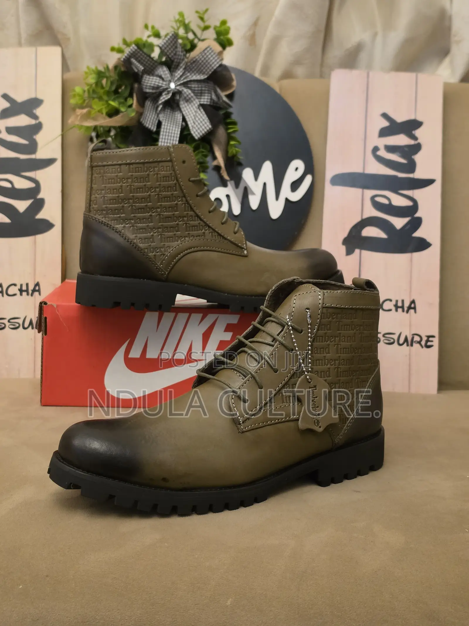 Timberland Embossed Casual Black Sole Boots