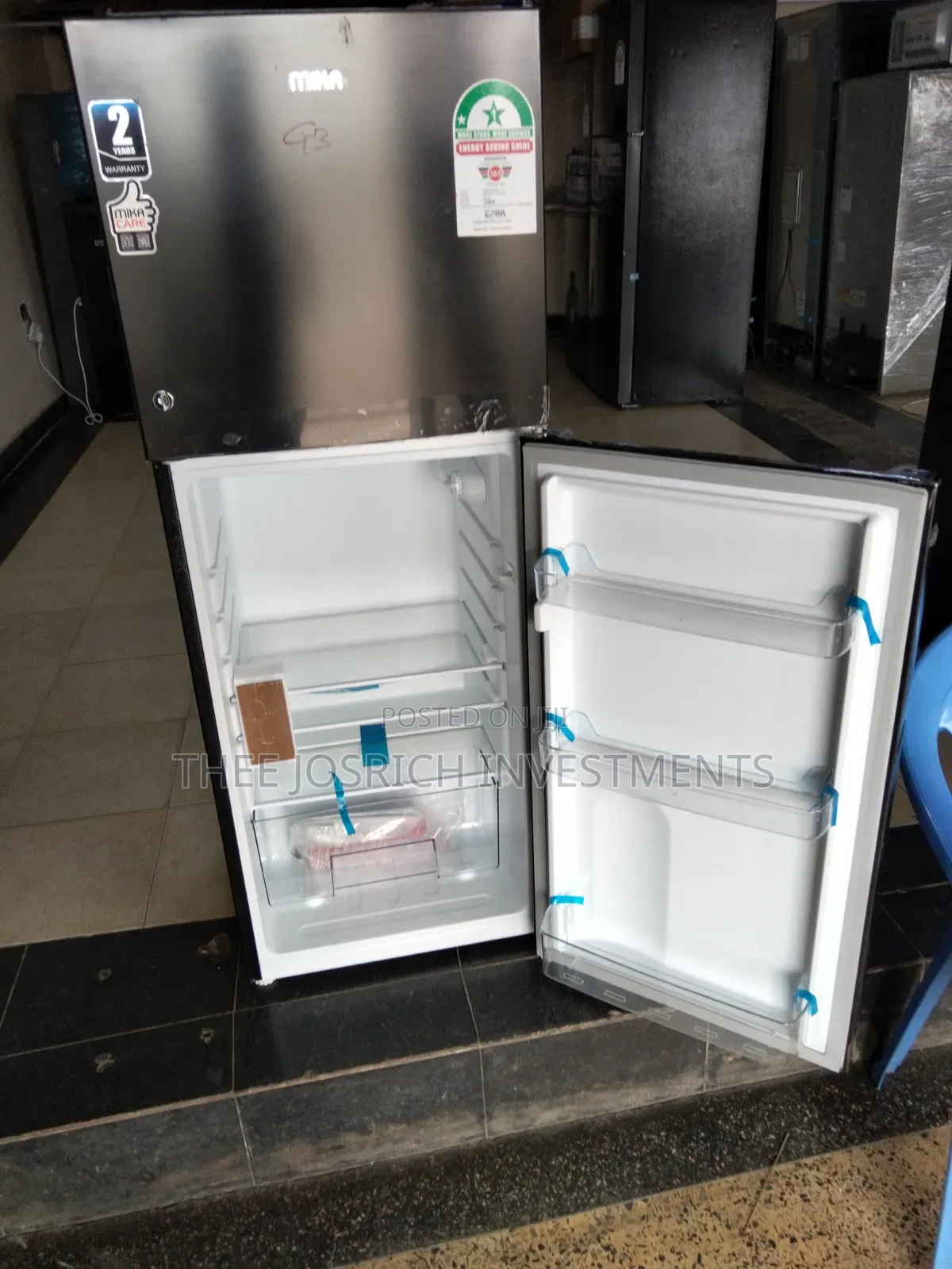 Dark Gray Mika 138 Litres Double Door Refrigerator