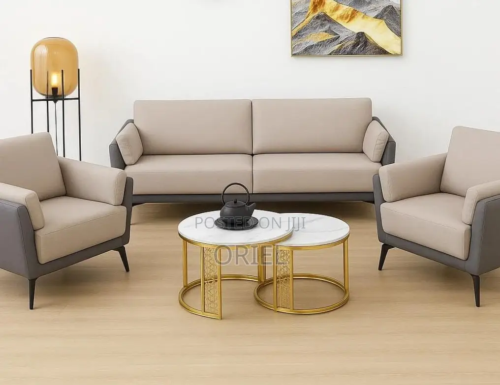 Office Sofa : Premium Leather Office Reception Sofa Set