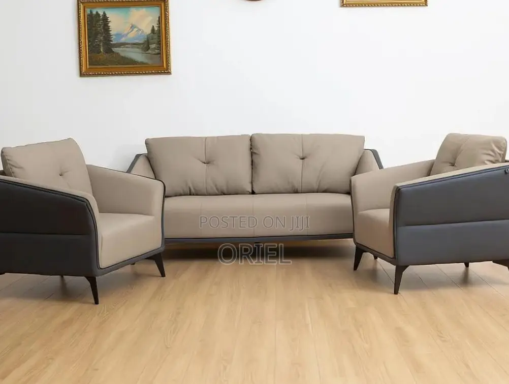 Office Sofa : Premium Leather Office Reception Sofa Set