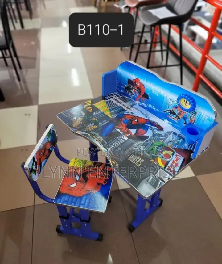 Spider Man Blue Executive Adjustable Kids Study Table Desk